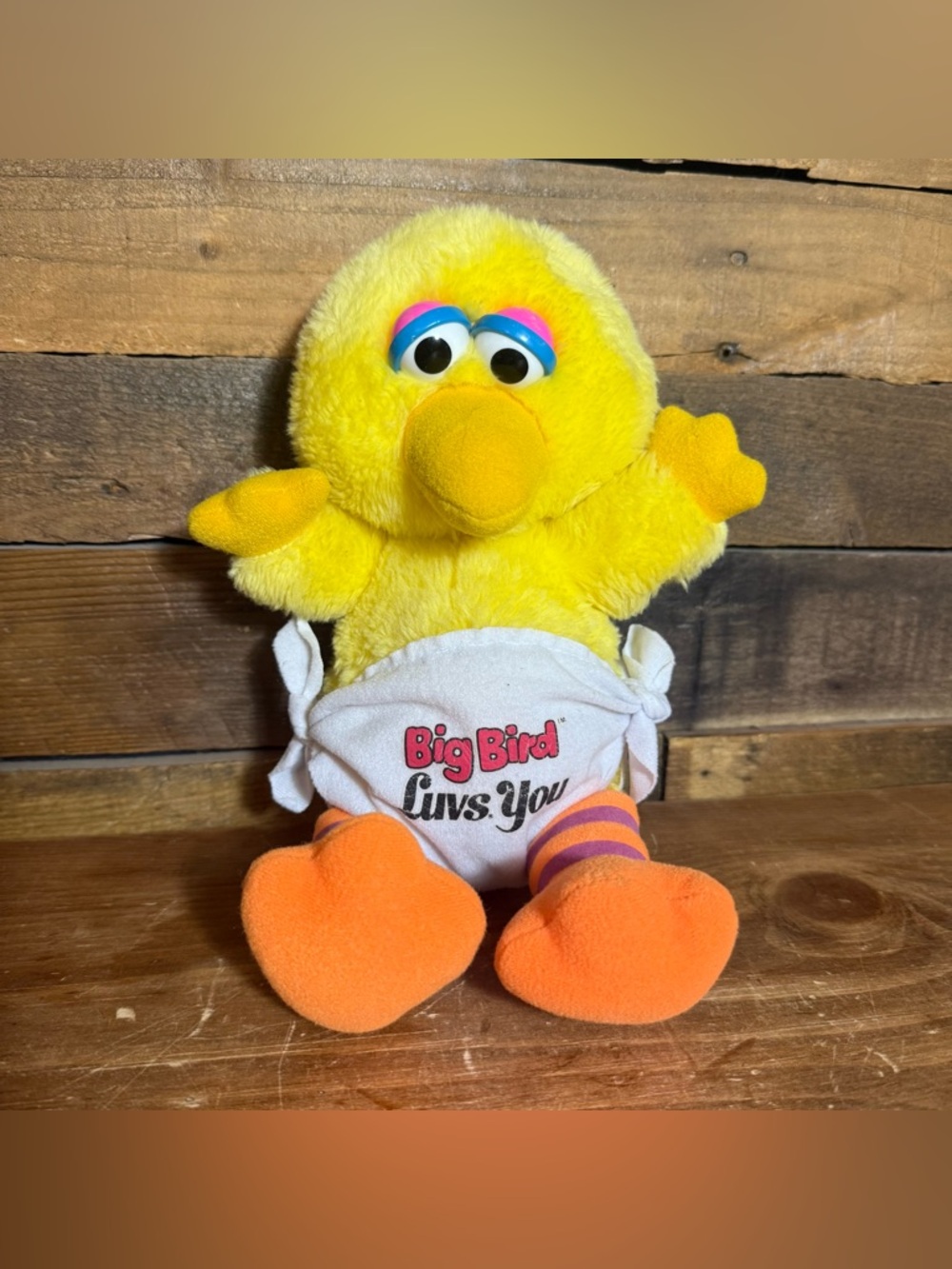 Sesame Street Yellow Big Bird  Luvs You Babys Plush HASBRO SOFTIES‎